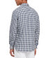 Men's Slim-Fit Gingham Check Button-Down Linen Shirt