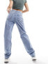 Vila high waisted wide leg jeans in light blue wash