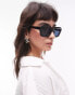 Topshop Alder oversized angled sunglasses in black