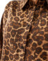 ASOS DESIGN cropped shirt in animal print