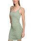 Women's Jacquard Ruched Sleeveless Tank Dress