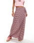 ASOS DESIGN wrap maxi skirt in two tone gingham