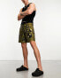 Volcom co-ord shorts with geo print in brown