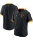 Men's Black, Gold-Tone Pittsburgh Pirates Authentic Collection Short Sleeve Hot Pullover Jacket