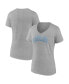 Women's Heather Gray North Carolina Tar Heels Basic Arch V-Neck T-shirt