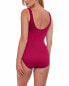 Gottex 292862 Women's Sea Shells V Neck Surplice One Piece, Dark Cherry, 46