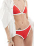 Stradivarius bikini top with contrast piping in red