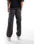 Selected Homme loose fit carpenter trousers in dark grey