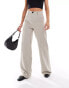 Bershka Petite tailored trousers in stone