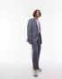 Topman wide leg suit trousers in blue