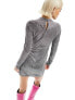 Labelrail x Dyspnea metallic drape detail mini dress in silver