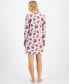 Women's Poinsettia-Print Long-Sleeve Sleep Shirt, Created for Macy's