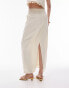 Topshop co-ord tuck side column midi skirt in buttermilk