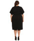 Plus Size Short-Sleeve V-Neck Sheath Dress