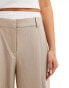 Pimkie tailored boxer trim straight leg trousers in beige