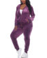 Женская пижама White Mark Plus Size Velour Tracksuit Loungewear 2pc Set