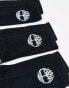 Timberland bowden 3 pack crew socks in black