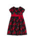 Big Girls Short Sleeve Ruffle Collar Party Dress with Bow