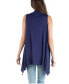 Draped Open Front Sleeveless Cardigan Vest