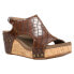 Corkys Carley Crocodile Wedge Womens Brown Casual Sandals 30-5316-BRCR