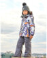 Big Boys Two Piece Snowsuit Solid Pant And Print Jacket Dark Gray Camo