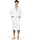 Personalized 100% Turkish Cotton Waffle Terry Bathrobe with Satin Piped Trim - Dark Gray