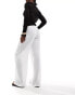 Bershka crinkle beach trousers in white