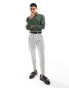 ASOS DESIGN skinny fit shirt in khaki green