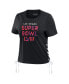 Women's Black Super Bowl LVIII Cropped Lace-Up T-shirt