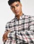 French Connection long sleeve multi check flannel shirt in ecru