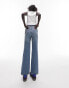 Topshop Petite Kort jeans in mid blue