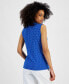 Petite Polka Dot Sleeveless Twist-Front Top