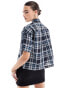 Fred Perry tartan sheer shirt in navy