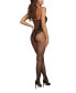 Fishnet Body Stocking Lingerie with Crotchless Teddy Design & Caged Neckline