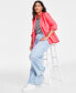 Trendy Plus Size Solid Linen Single-Breasted Woven Blazer, Created for Macy's