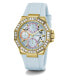 Guess Damen Armbanduhr SELENE Multifunktion hellblau, gold 39 mm GW0695L1