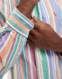 Polo Ralph Lauren icon logo multi stripe oxford shirt in orange/green