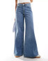 Vero Moda extreme wide leg jeans in medium blue wash