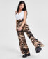 Women's Printed Pull-On Wide-Leg Pants, Created for Macy's