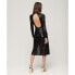 SUPERDRY Long Sleeves Backless Sparkly Midi dress