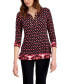 Women's Chain Lace-Up Border-Print Tunic, Created for Macy's