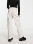 River Island straight cargo trouser in ecru