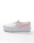 Vans classic slip on platform trainers in pink and white