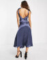 Topshop bridesmaid contrast insert detail slip dress in navy