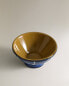 Striped ceramic snack bowl