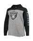 Men's Heathered Gray, Black Las Vegas Raiders Franklin Wooster Long Sleeve Hoodie T-shirt