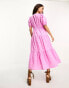 Y.A.S Petite broderie maxi dress in pink