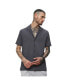 Men's Charcoal Grey Self-Design Block Shirt