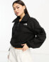 The North Face Glacier wide neck boxy 1/4 zip fleece in black Exclusive at ASOS