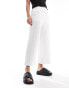 New Look linen cropped trousers in white